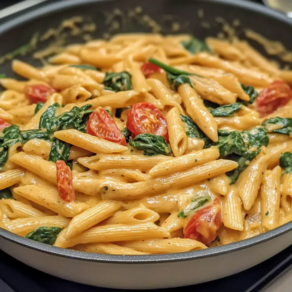 Eintopf Spinat Tomaten Pasta Rezept