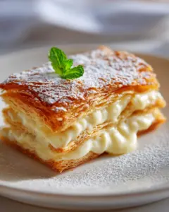 Schneller Erdbeer-Vanille-Blätterteigkuchen (Alkoholfrei)