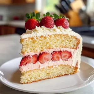 Saftiger Erdbeer-Zitronen-Kuchen mit Frischkäse-Frosting