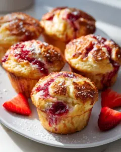 Erdbeermarmeladen-Strudel-Joghurt-Muffins