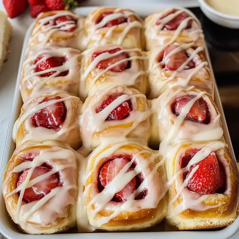 Erdbeerrollen mit Zitronenguss