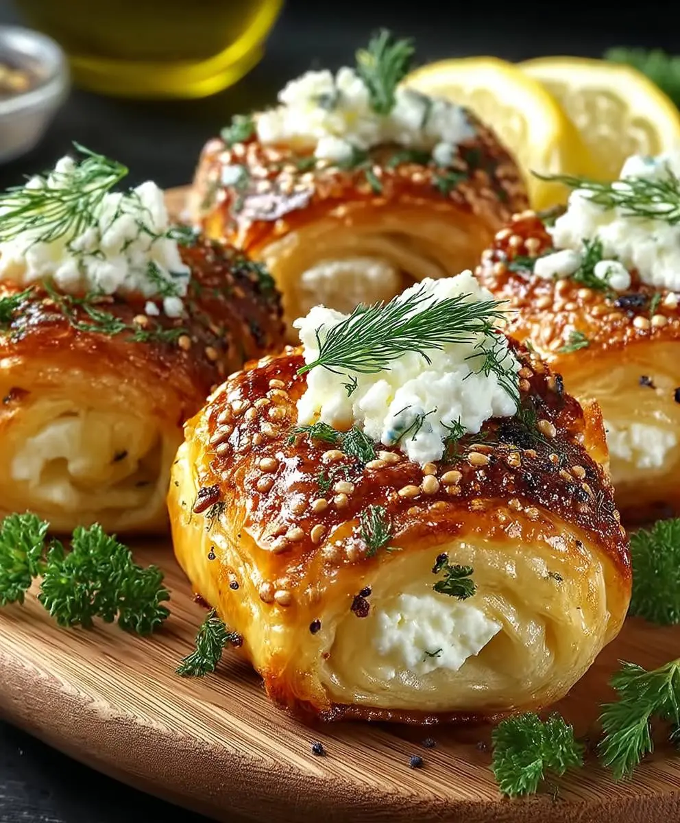 Feta Blätterteig Röllchen Rezept