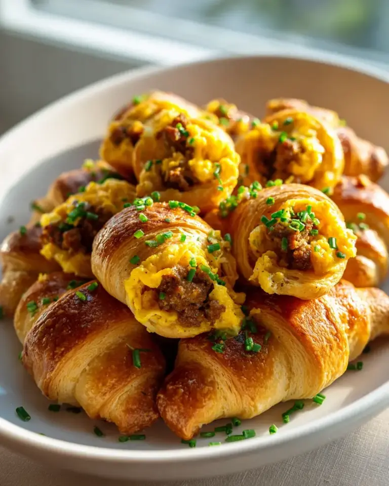 Frühstücks-Roll Ups mit Wurst und Ei