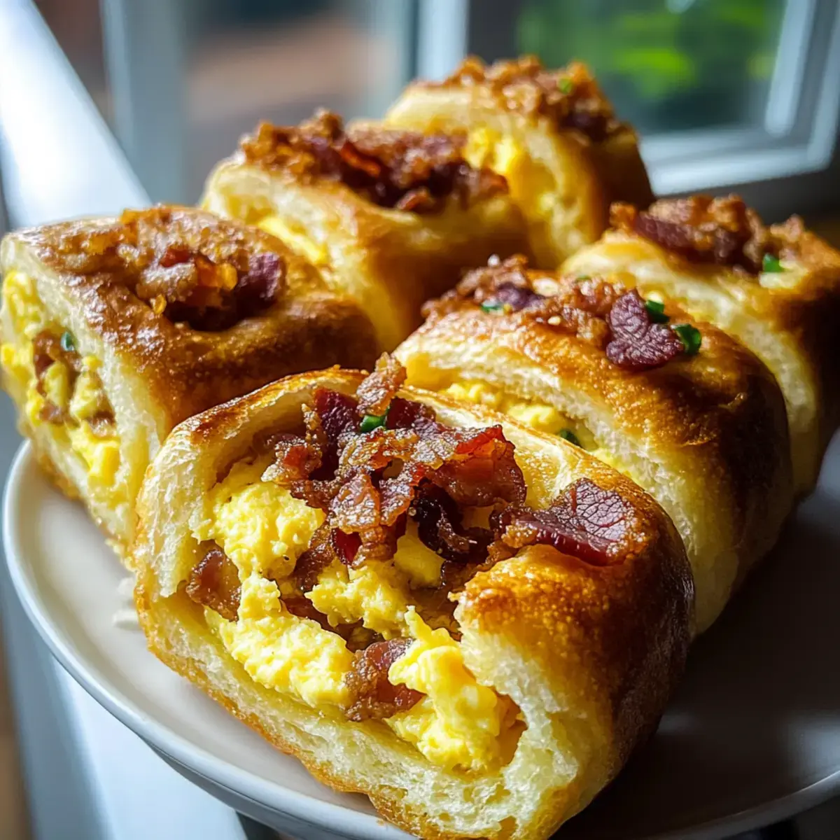 Frühstücksrollen mit Rührei und Speck