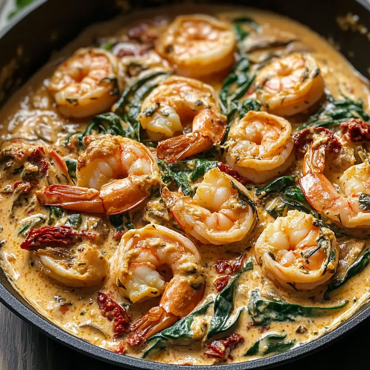 Garnelen in cremiger Sahnesauce