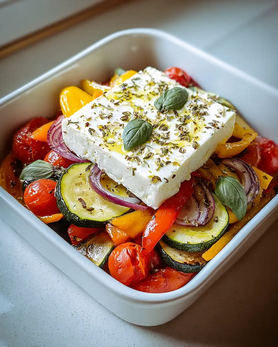 Gebackener Feta mit Gemüse