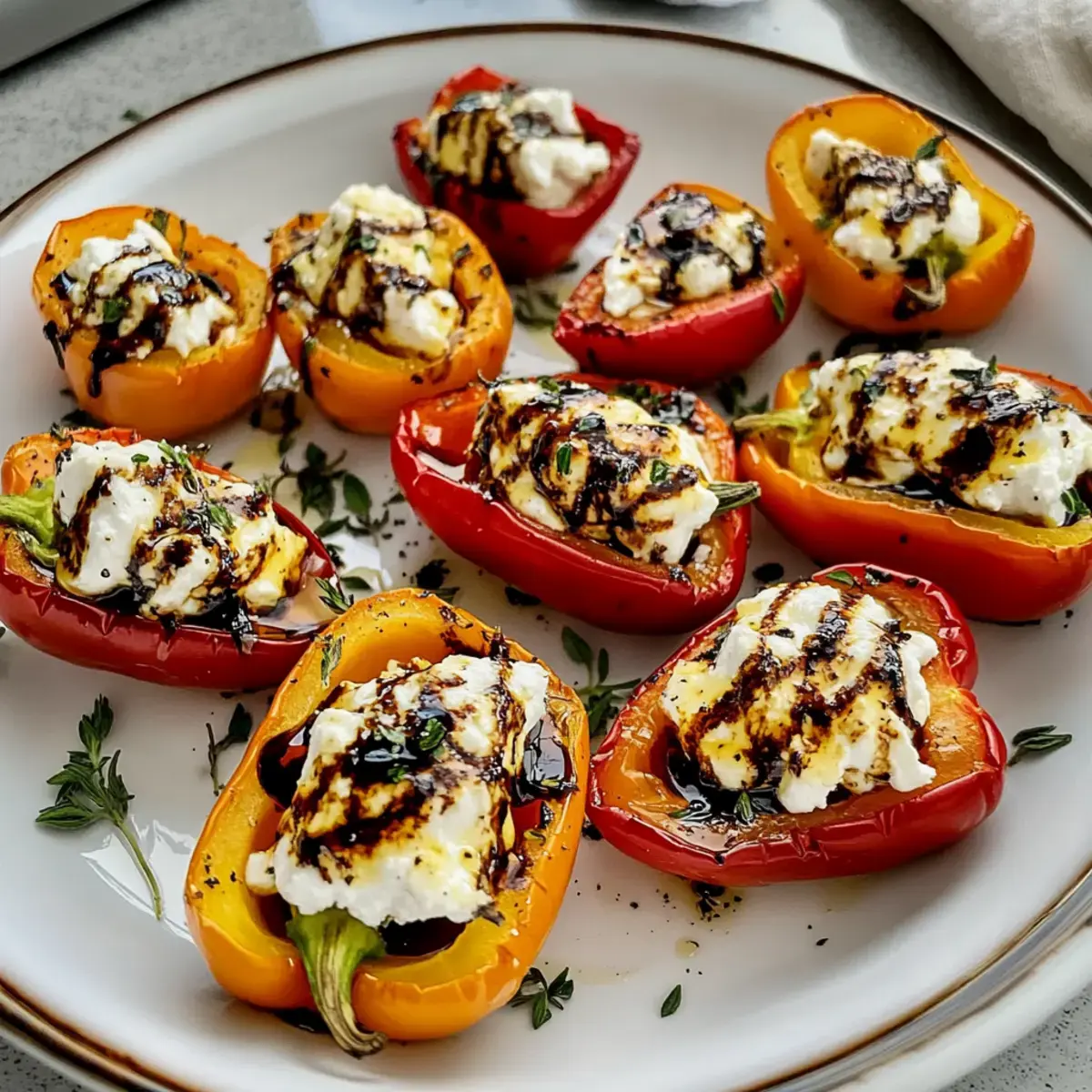 Gefüllte Mini Paprika mit Ziegenkäse
