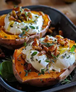 Gefüllte Süßkartoffeln Mit Burrata