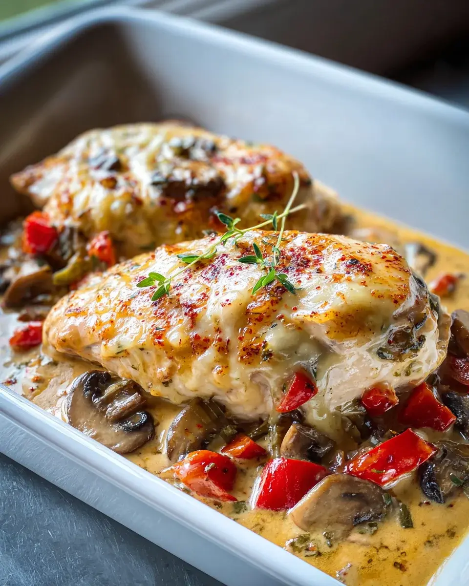 Gratinierte Hähnchenbrust Pfeffersauce Rezept