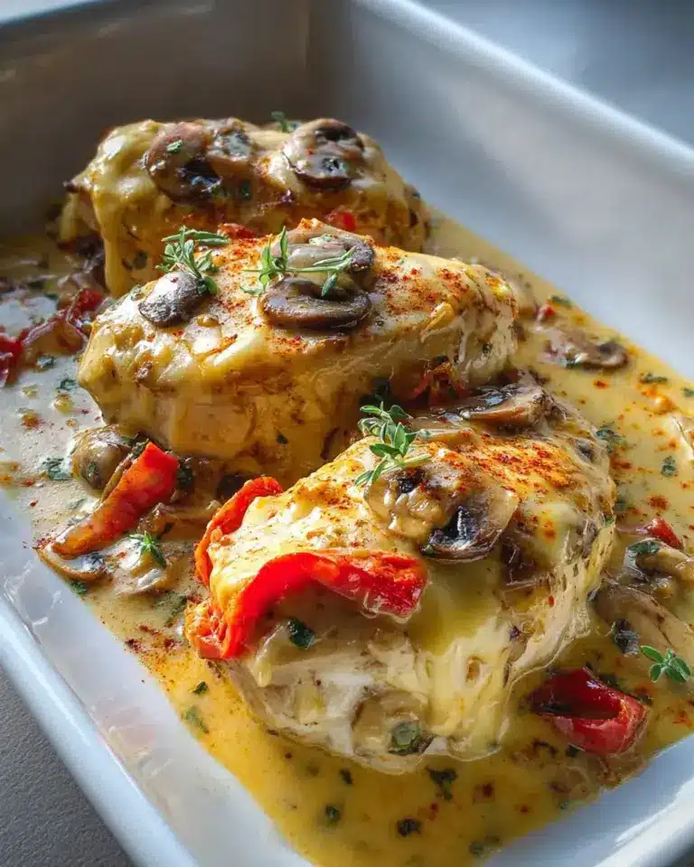 Gratinierte Hähnchenbrust Pfeffersauce Rezept