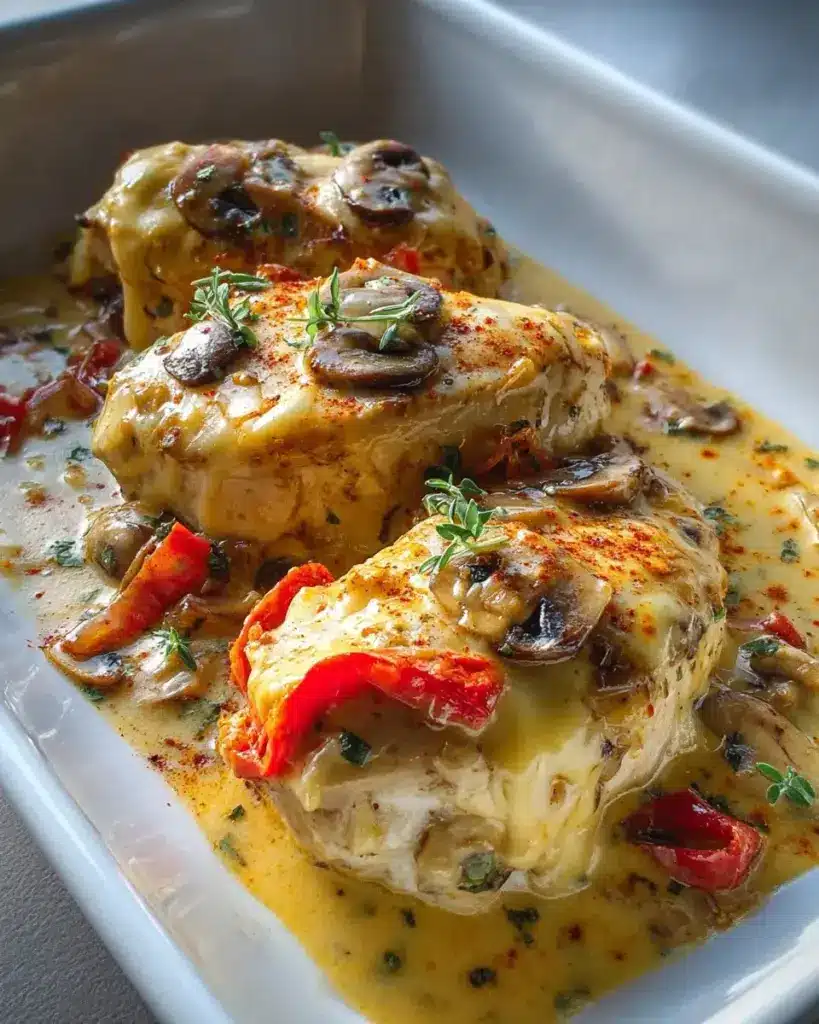 Gratinierte Hähnchenbrust Pfeffersauce Rezept