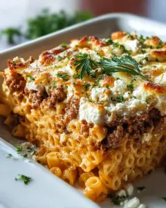 Griechischer Nudelauflauf mit Feta und Hackfleisch