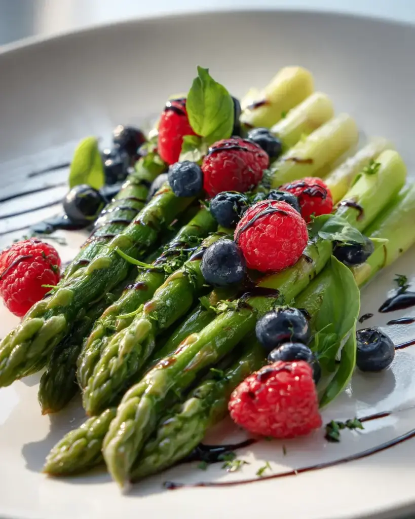 Grüner Spargel Erdbeer Salat