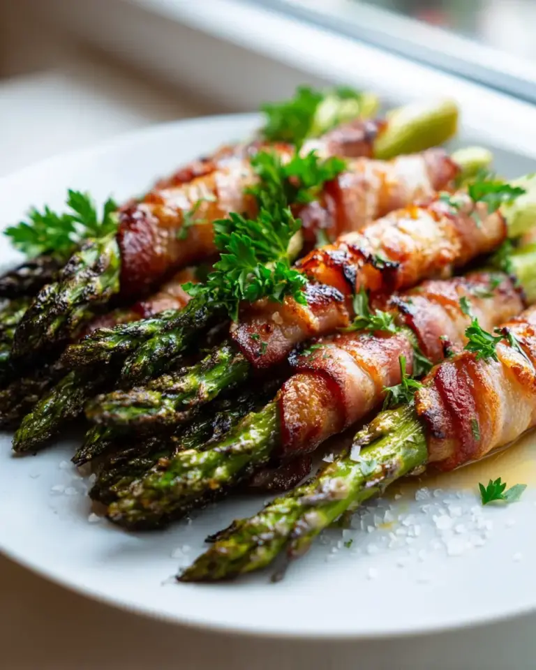 Grüner Spargel im Speckmantel