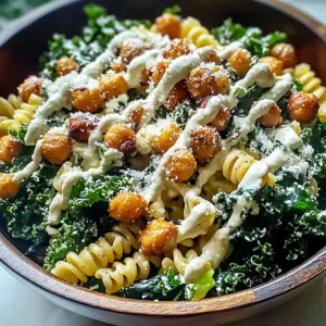 Kale Caesar Pasta Salat