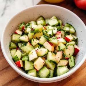 Erfrischender Gurkenapfelsalat mit Honig-Dressing