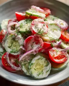 Frischer Gurken-Tomaten-Salat