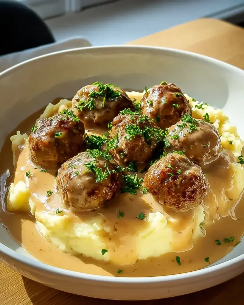 Hackbällchen in cremiger Sauce Rezept