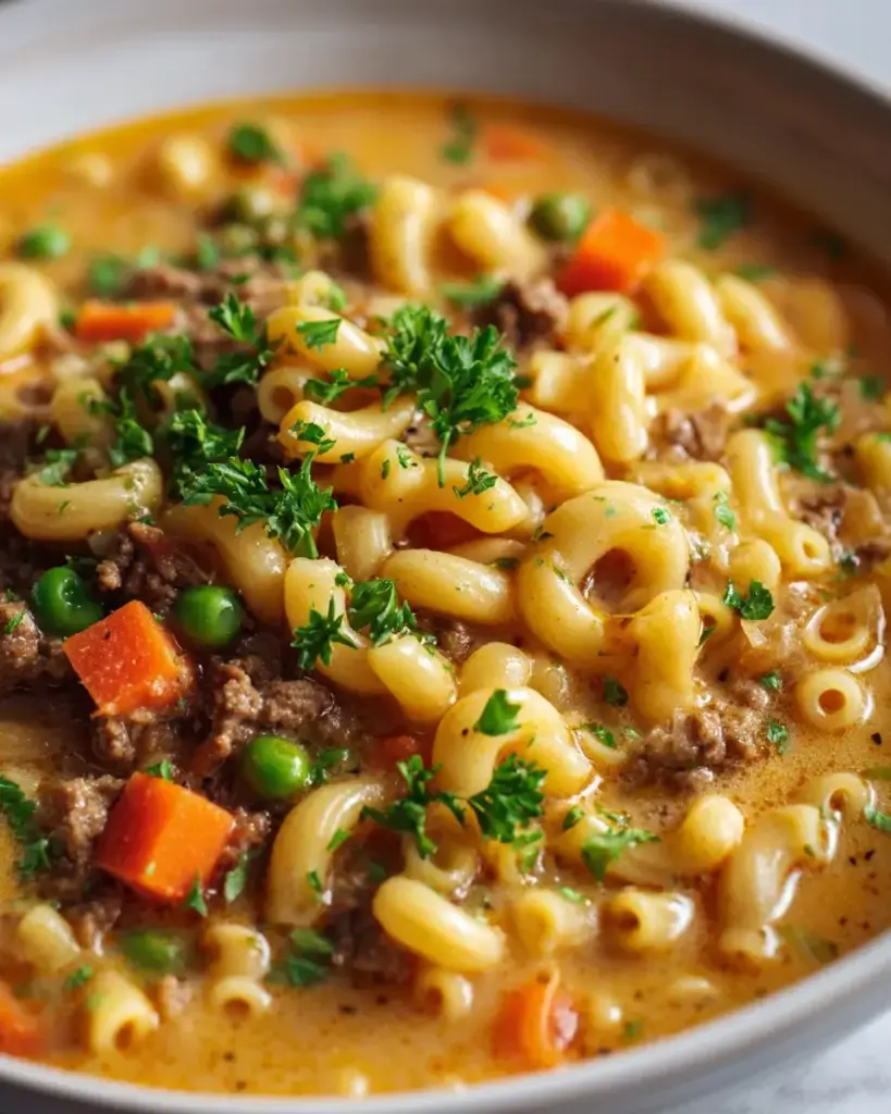 Hackfleisch Makkaroni Suppe Slow Cooker