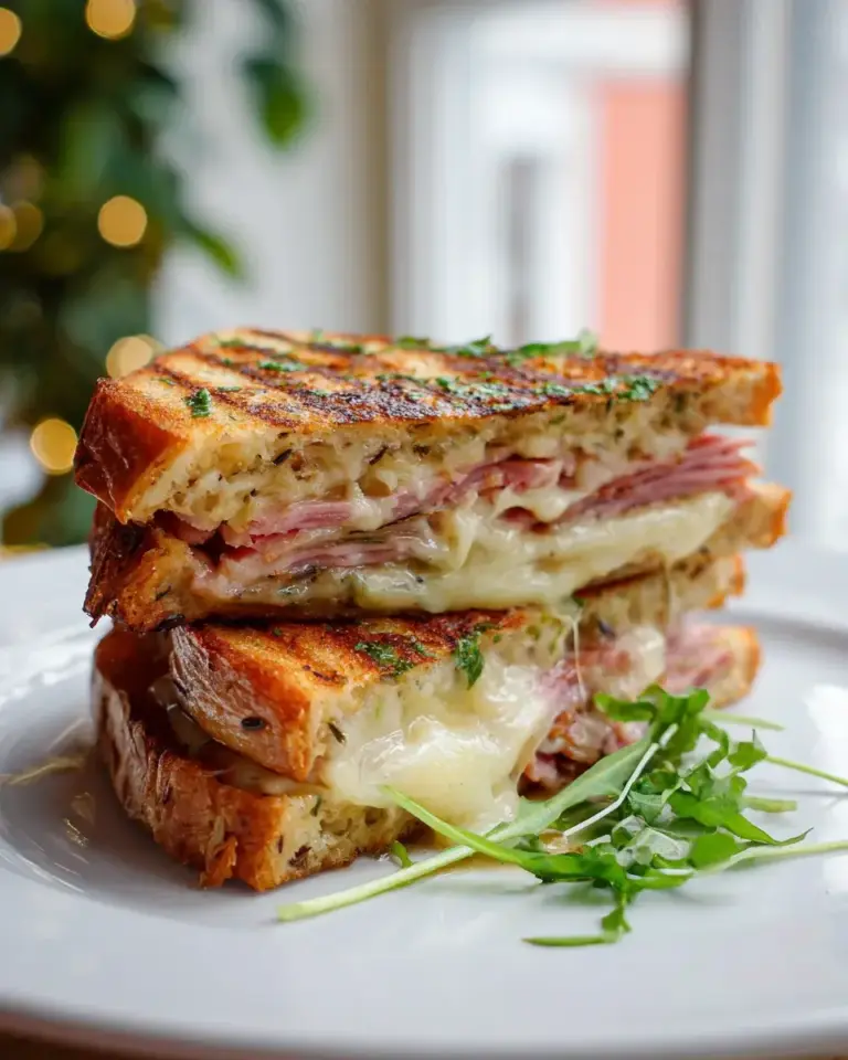 Haferbrot Panini Rinderham Käse