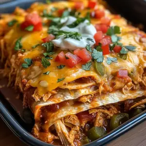 Zerrissener Hähnchen-Enchilada-Auflauf