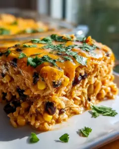 Herzhafte Hähnchen-Enchilada-Reis-Auflauf