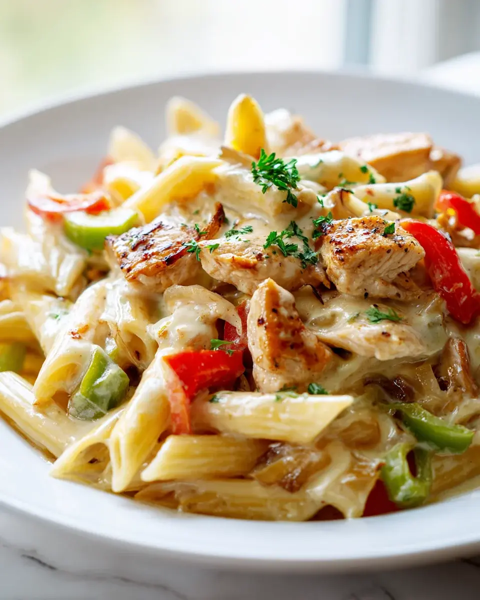 Hähnchen Pasta Auflauf mit Käsesauce