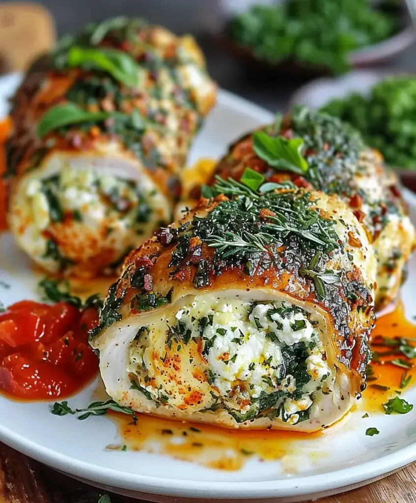 Hähnchenrouladen Kräuter Ricotta