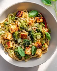 Bunter Halloumi Nudelsalat