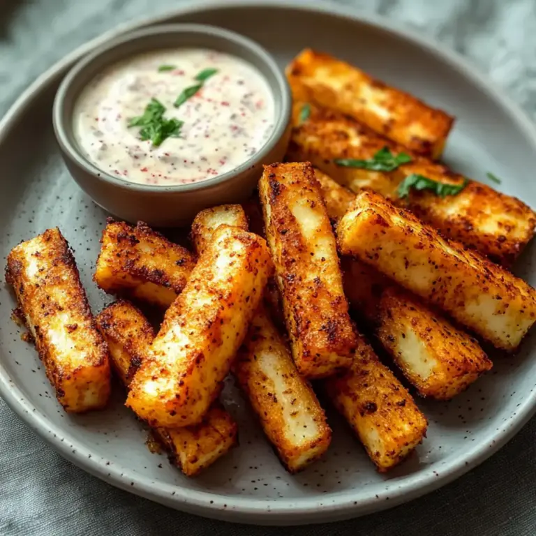 Halloumi Pommes Heißluftfritteuse