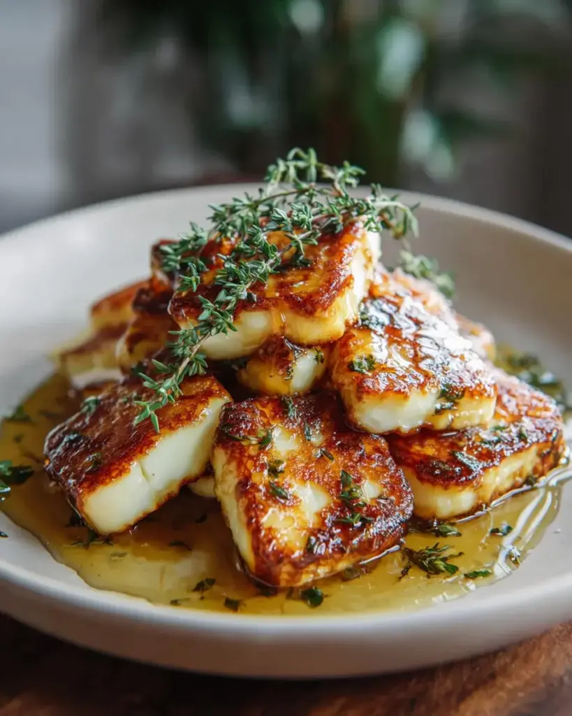 Halloumi mit Honig und Thymian