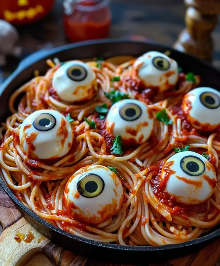 Halloween Rezept Spaghetti Augen