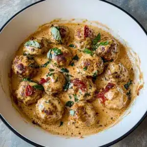 Heirate Mich Hähnchenfleischbällchen in cremiger Sauce