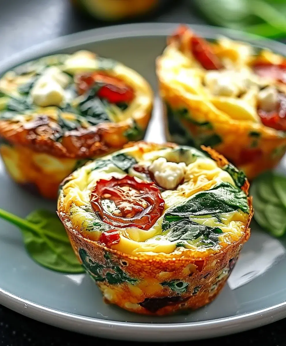 Herzhafte Eier Muffins Spinat Feta
