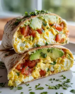 High Protein Frühstücks-Wrap mit Hüttenkäse und Avocado