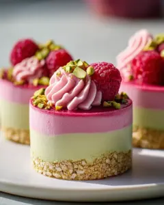 Himbeer-Pistazien-Mousse-Törtchen