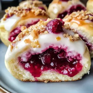 Himbeer- und Rosen-Käsekuchen-Brötchen