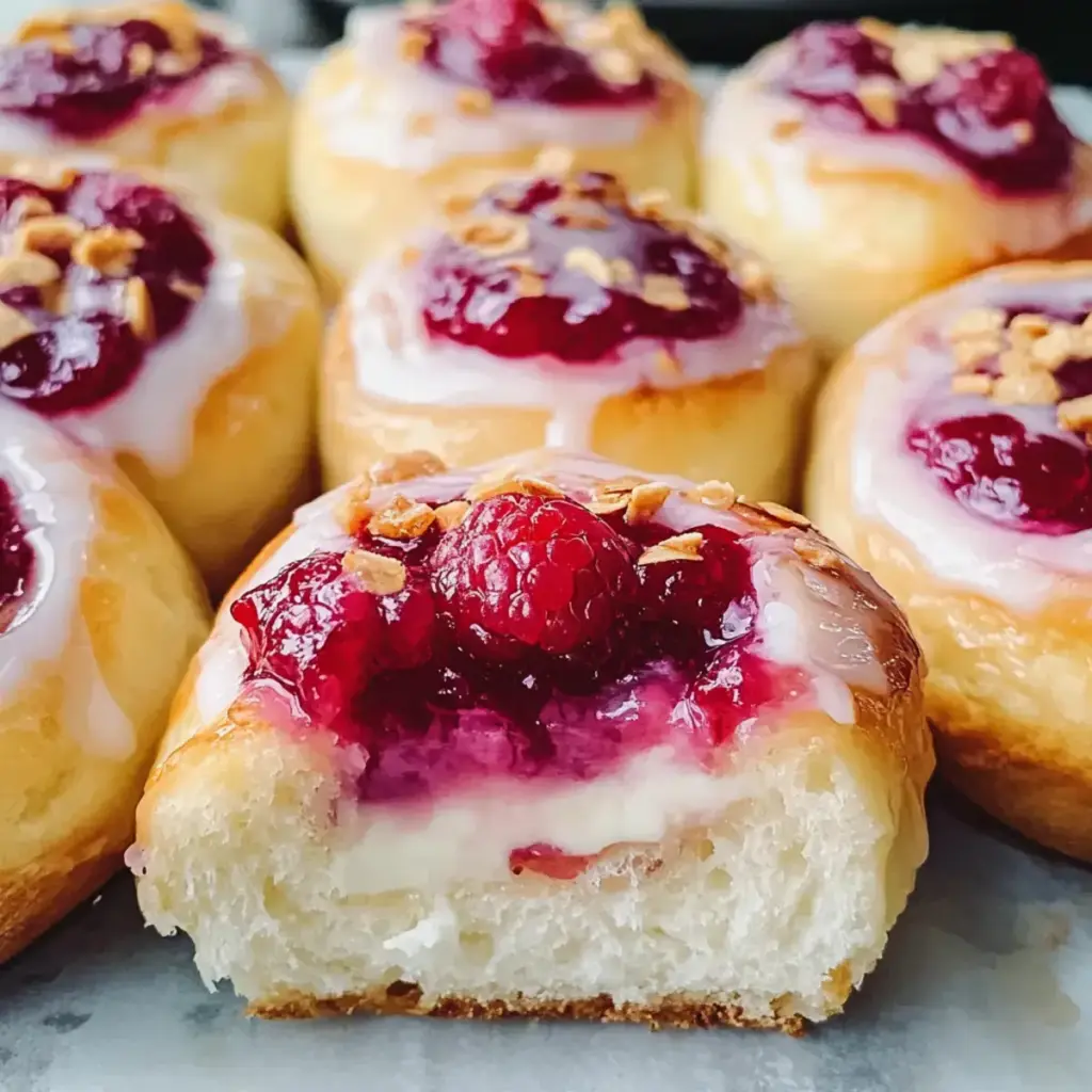 Himbeer Rosen Käsekuchen Brötchen