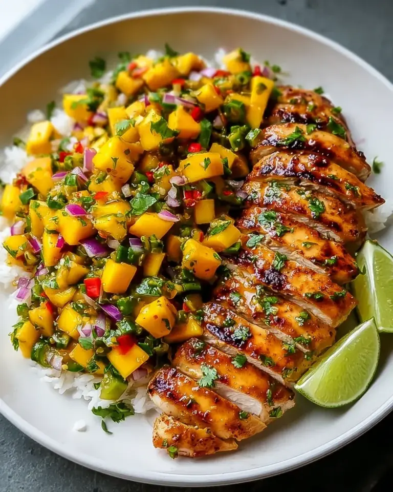 Honig Limetten Hähnchen Mango Salsa Rezept