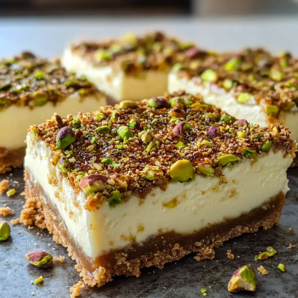 Honig Pistazien Käsekuchen Riegel