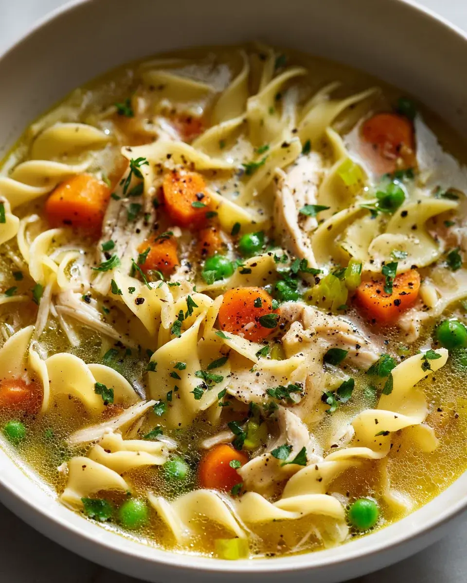 Hühnernudelsuppe mit Gemüse