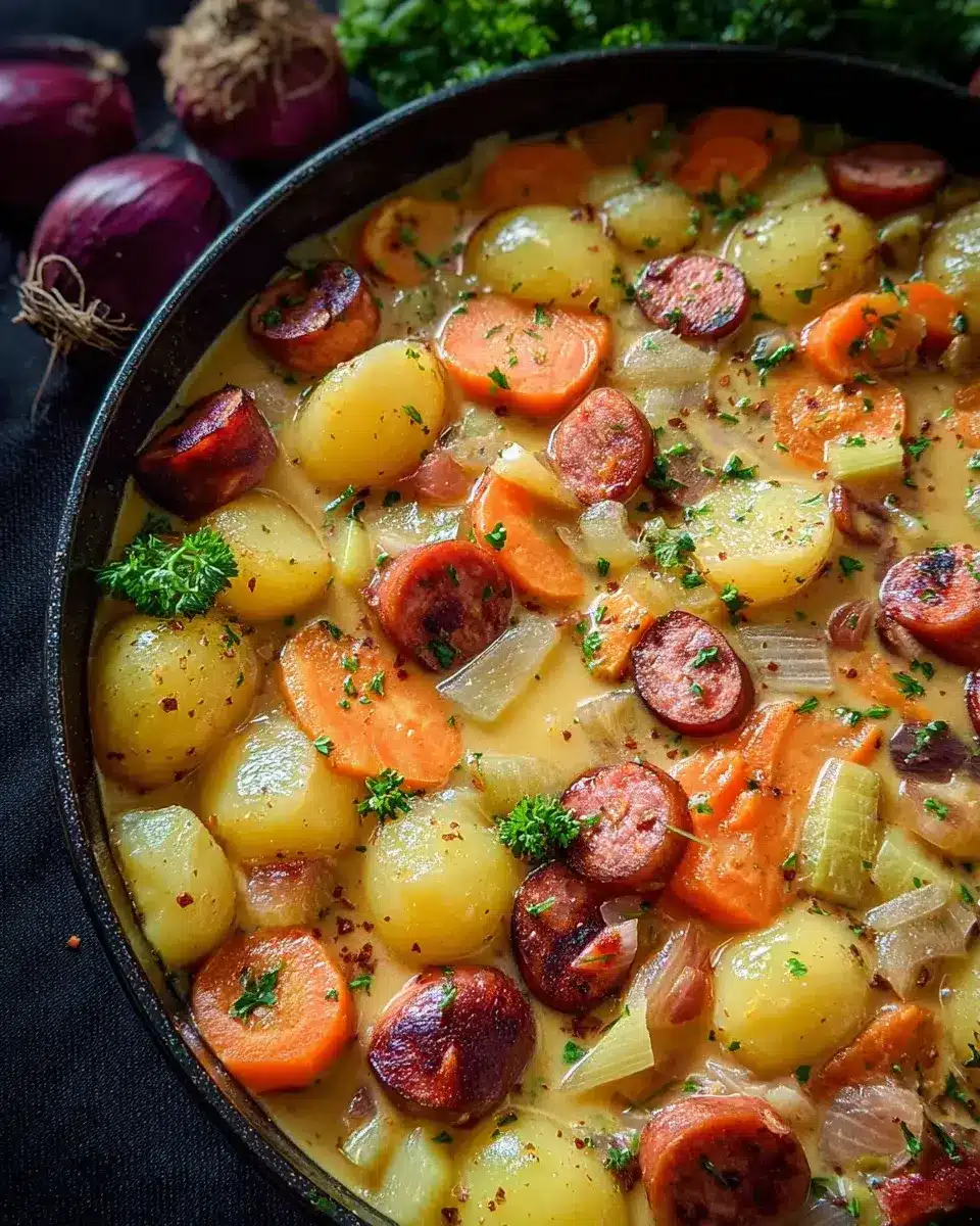 Kartoffeleintopf mit Würstchen