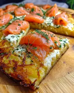Kartoffelpizza mit Räucherlachs