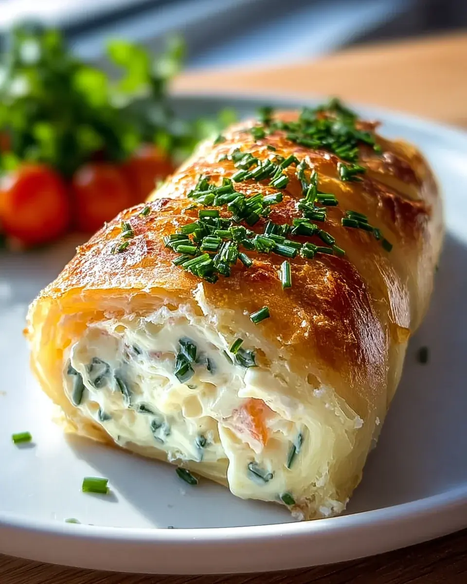 Kartoffelrolle mit Frischkäsefüllung