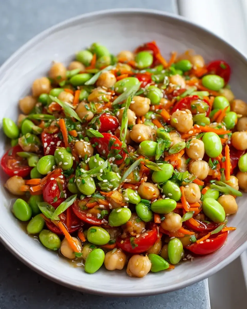 Kichererbsen Edamame Salat Gin Vinaigrette