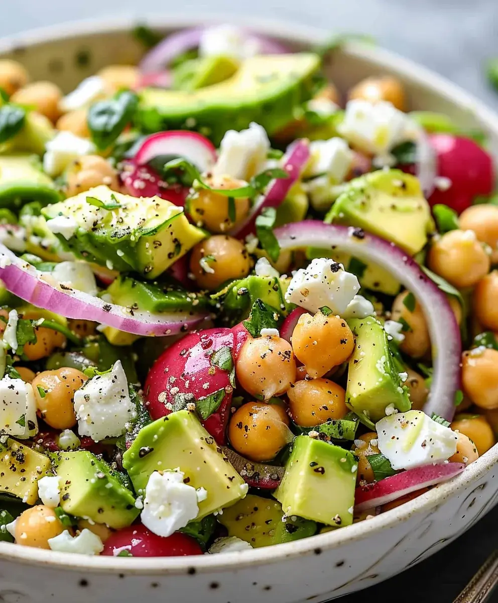 Kichererbsen Feta Avocado Salat