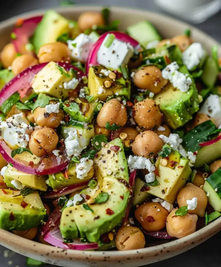 Kichererbsen Feta Avocado Salat