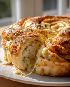 Herzhaft gewirbeltes Knoblauch-Kräuter-Käse-Brot
