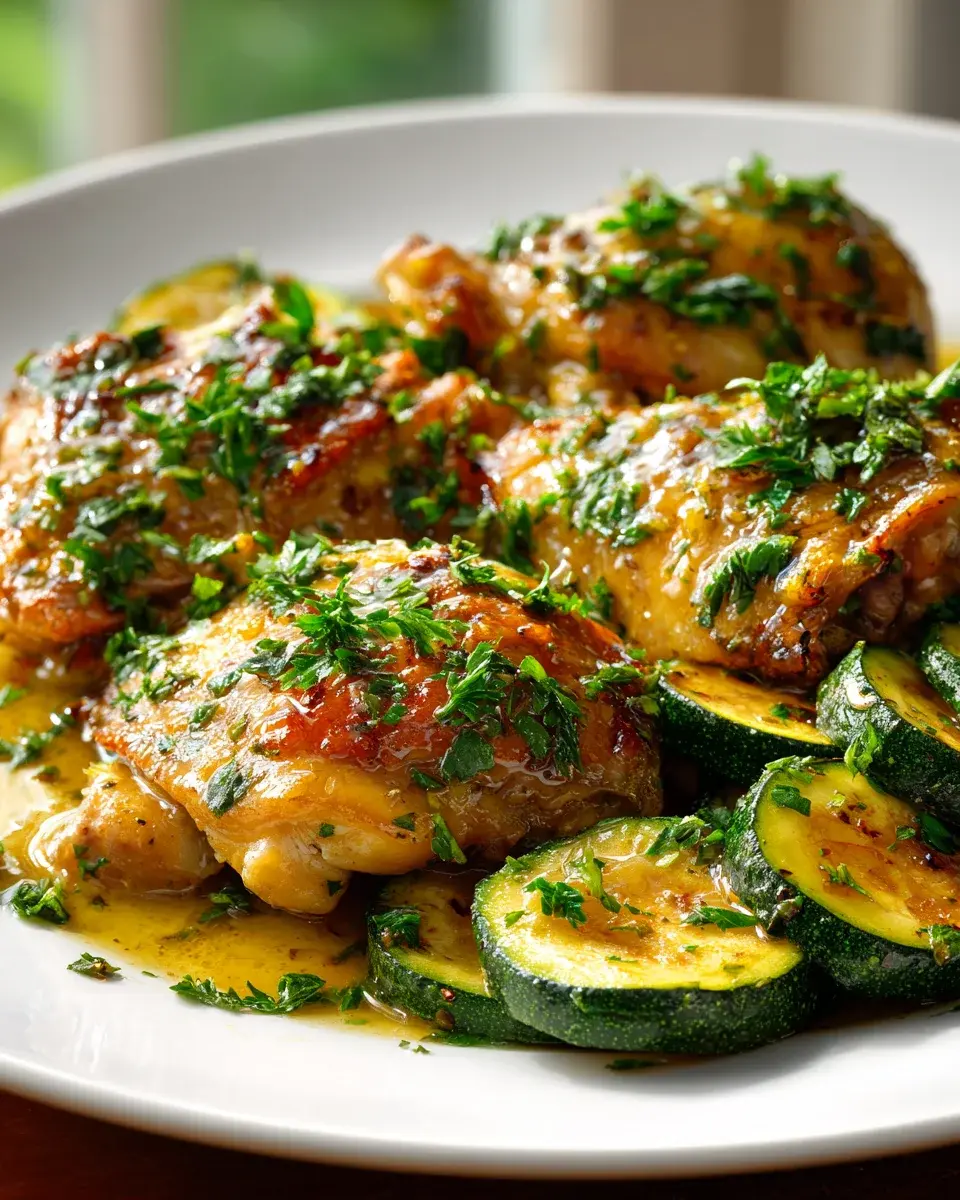 Knoblauchbutter Hähnchen Zucchini Rezept