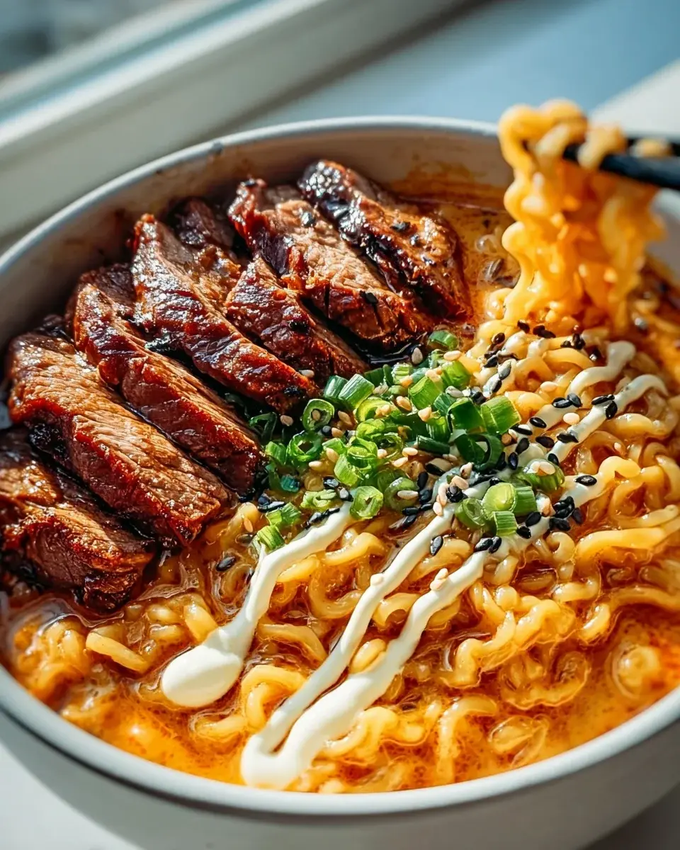 KoreanischeRamenmitRindfleischcremigerSauce